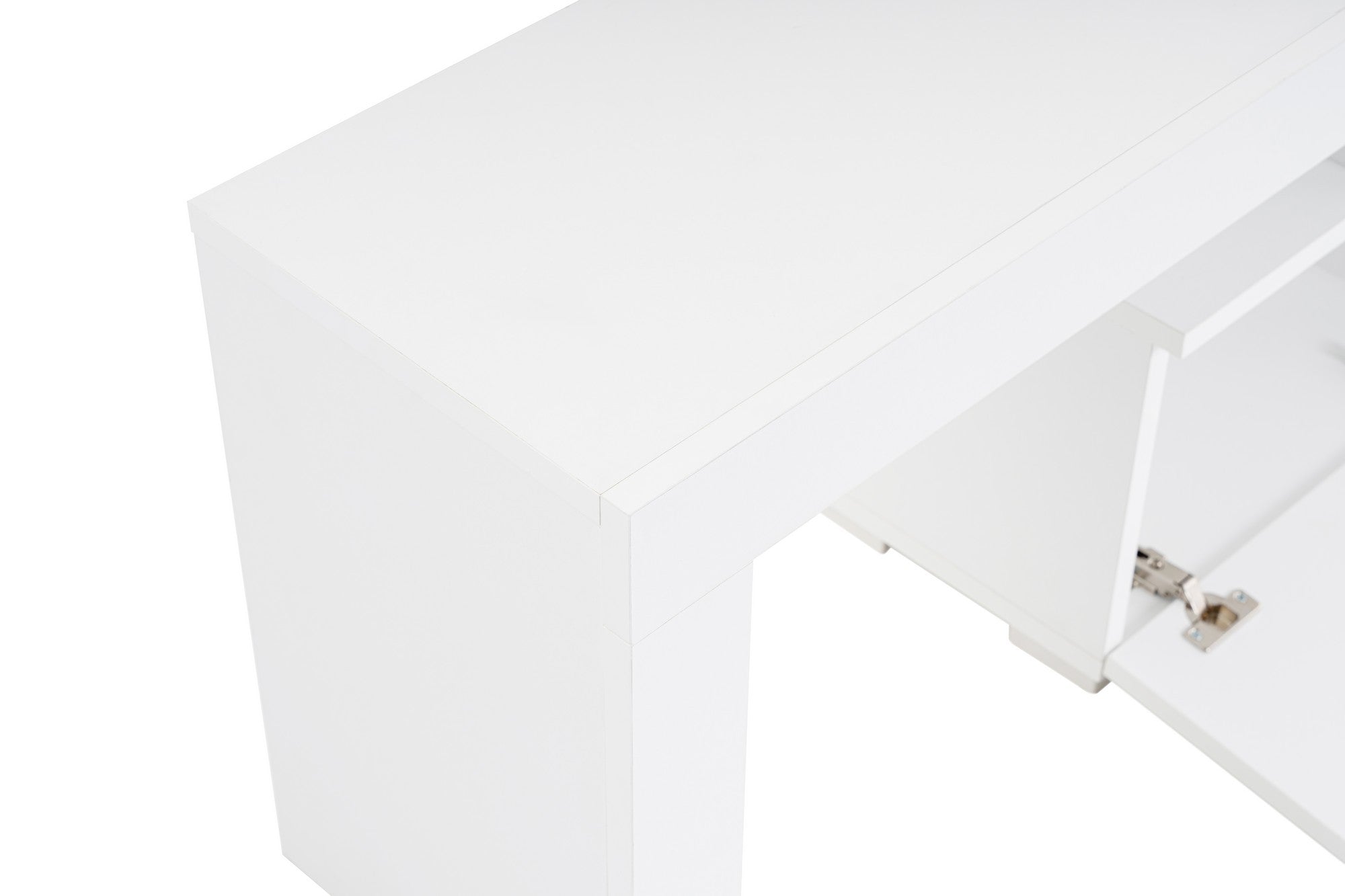 Suporte de TV elegante, branco natural, 180 x 50 x 31,3 cm | Painel de partículas 100% revestido em melamina, 18 mm de espessura | Elegante e funcional para salas de estar modernas