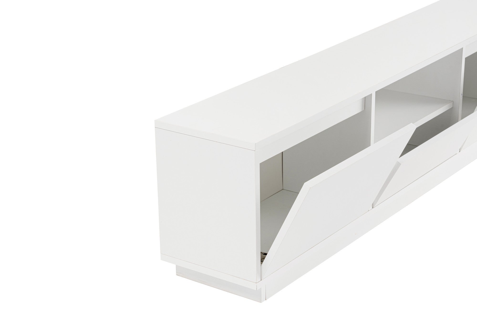 Suporte de TV elegante, branco natural, 160 x 42 x 29,5 cm | Painel de partículas 100% revestido de melamina, 18 mm de espessura | Perfeito para salas de estar e espaços de entretenimento modernos