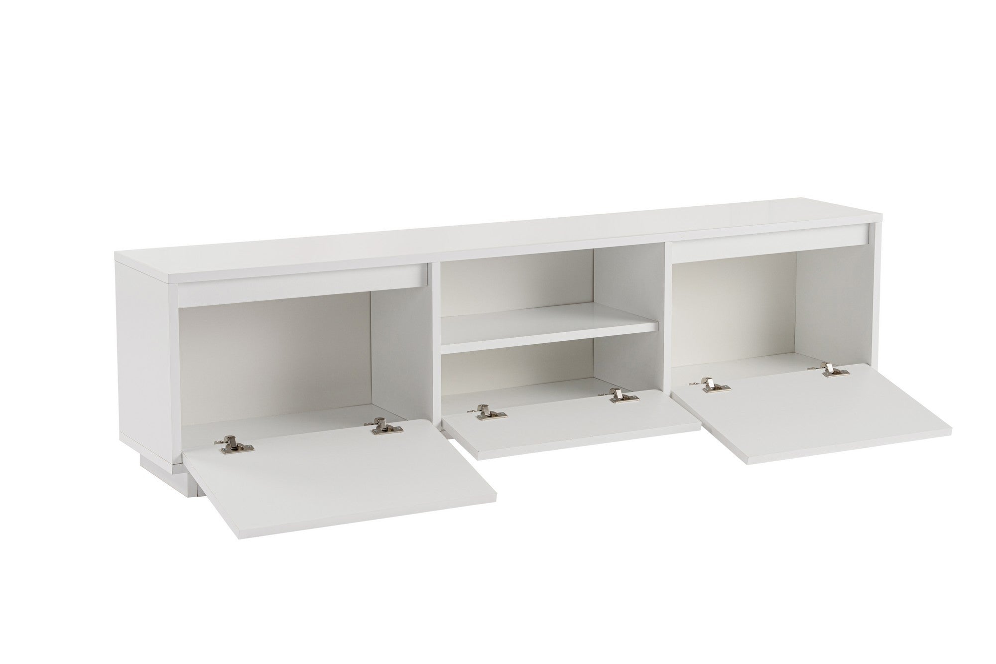 Suporte de TV elegante, branco natural, 160 x 42 x 29,5 cm | Painel de partículas 100% revestido de melamina, 18 mm de espessura | Perfeito para salas de estar e espaços de entretenimento modernos