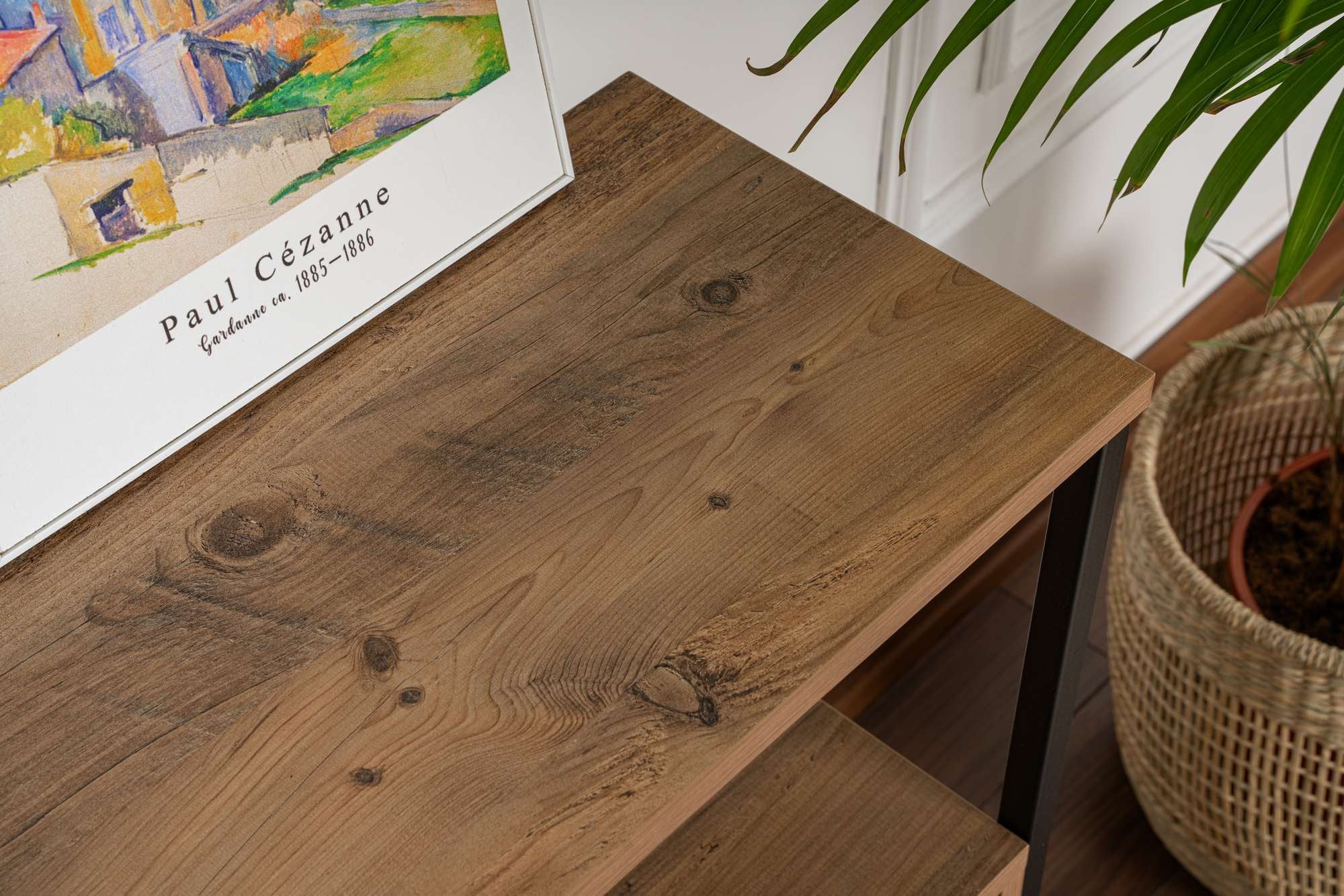 Aparador Elegante, Pinho Atlântico e Preto, 120 x 77 x 29,5 cm | Revestimento 100% Melamina, Pintura Eletrostática a Pó, Perfil de Metal Durável | Design Moderno para Casa e Escritório