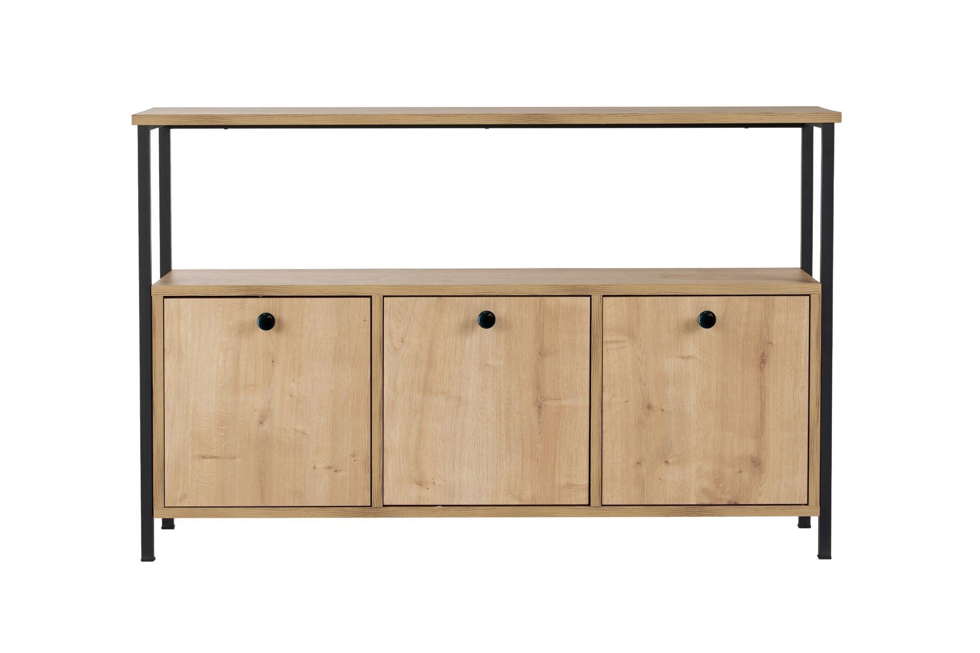 Aparador Solace - Carvalho e Preto - Design Moderno com 133cm