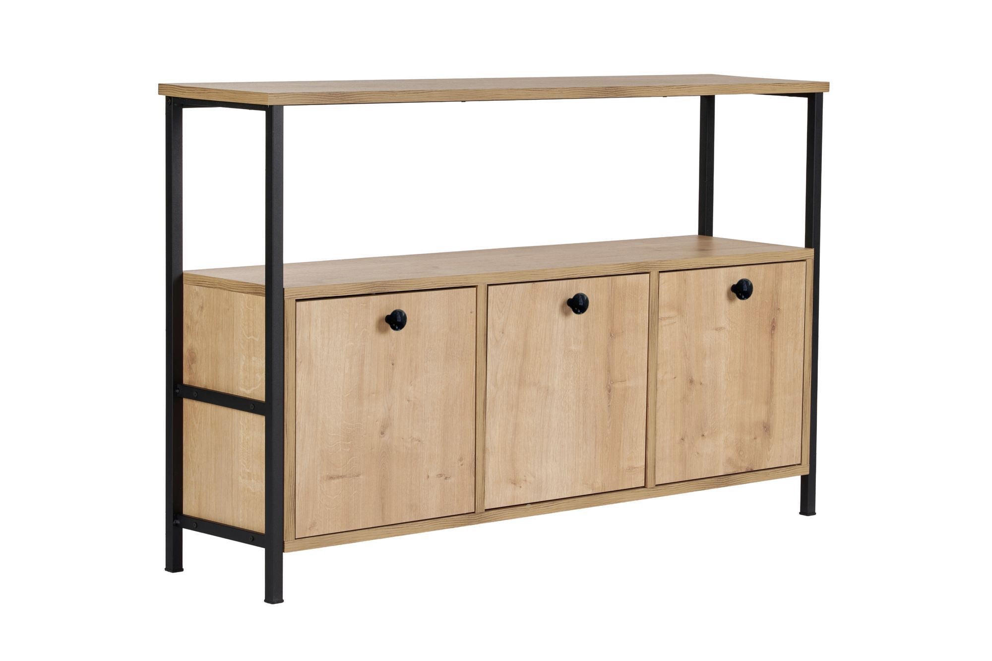 Aparador Solace - Carvalho e Preto - Design Moderno com 133cm