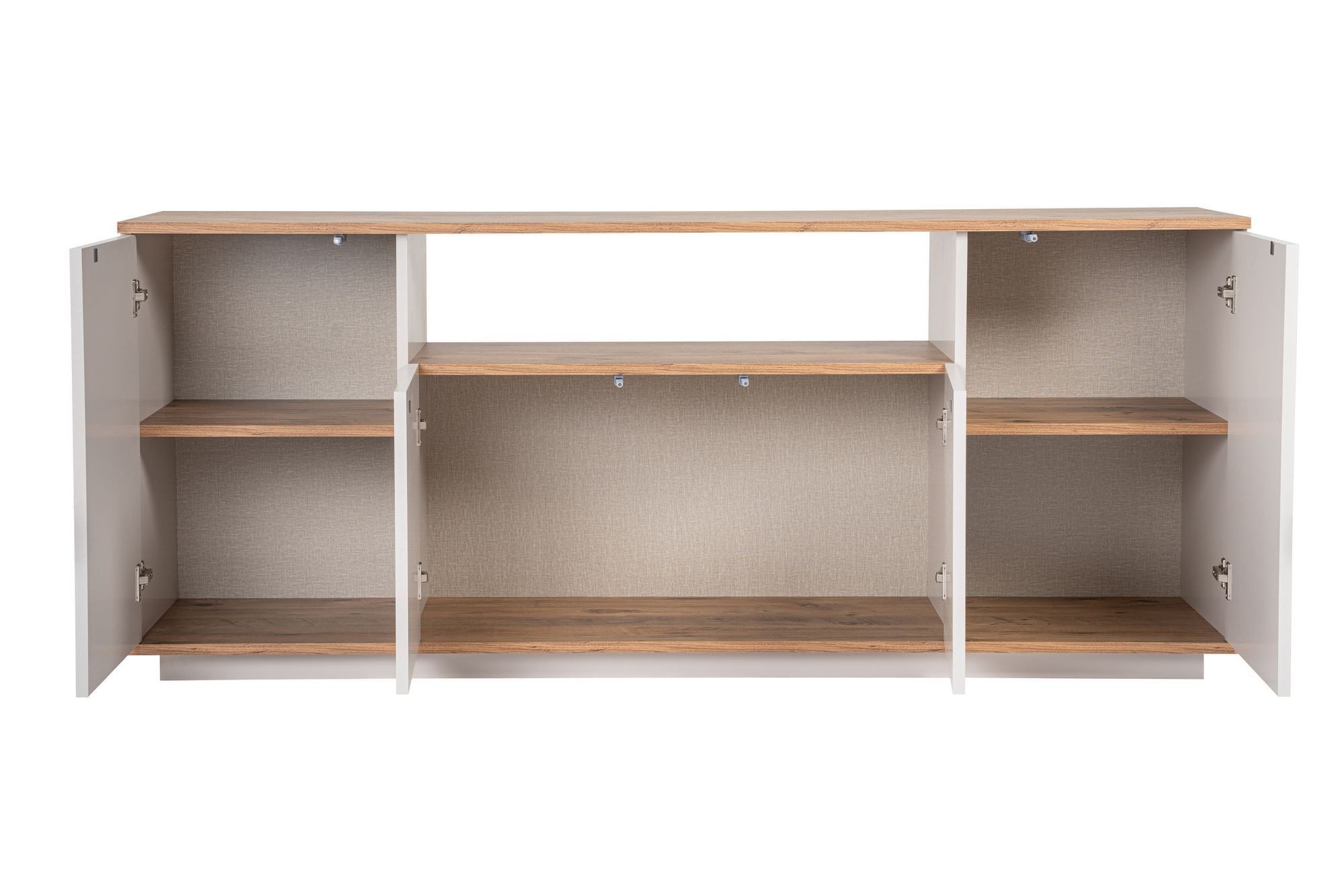 Aparador Elegante, Caxemira e Pinho Atlântico, 180 x 75 x 44,5 cm | Painel de Partículas 100% Revestido com Melamina, 18 mm de Espessura | Perfeito para Espaços Modernos