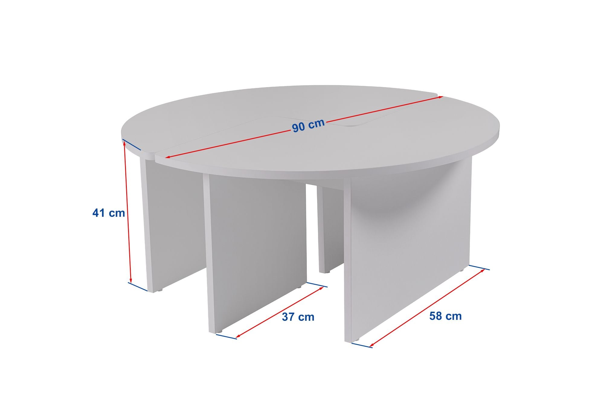 Mesa de Centro Elegante, Branco Natural, Ø90 cm x 41 cm | Painel de Partículas 100% Revestido em Melamina, 18 mm de Espessura | Elegante e Funcional para Espaços Modernos