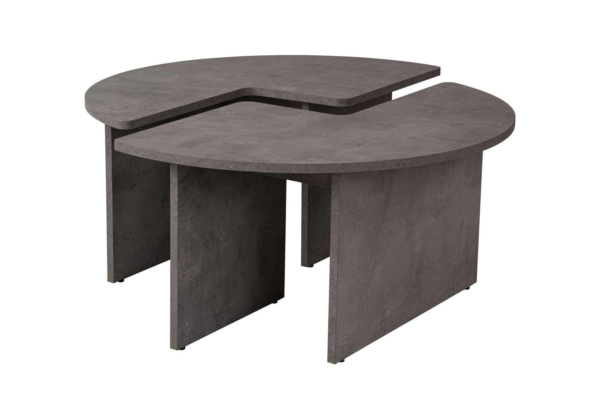 Mesa de Centro Elegante, Ø90 cm, 41 cm de Altura | Painel de Partículas 100% Revestido em Melamina, 18 mm de Espessura | Acabamento Cinza Concreto, Perfeita para Espaços Modernos