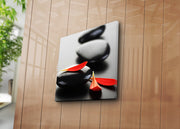 Quadro Decorativo em Tela Suede 100% 45x45 cm Multicolor com Moldura de Madeira 3 cm – 4545K-3