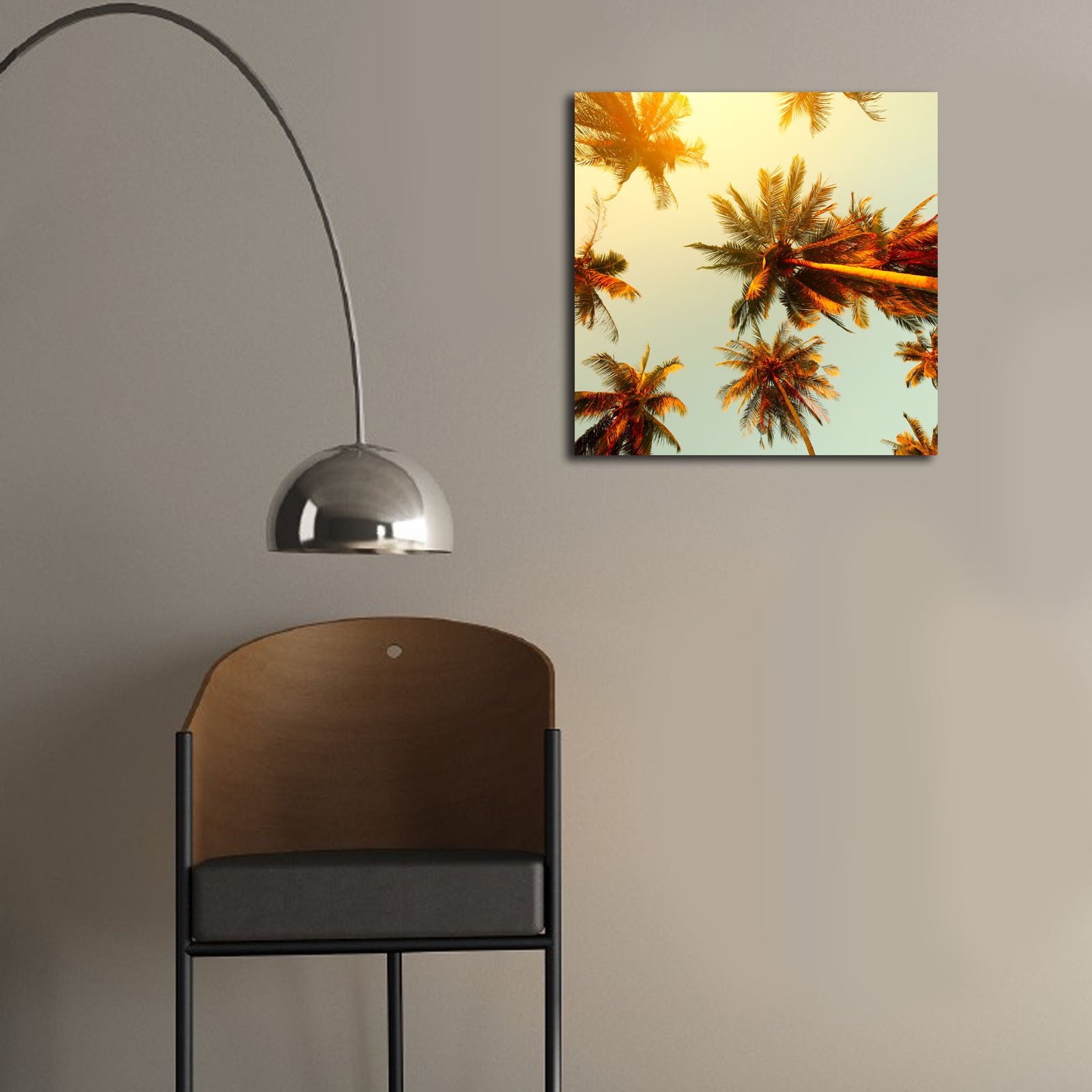 Tela Decorativa Multicolor 45x45 cm em Suede 100% com Moldura de Madeira (3 cm)