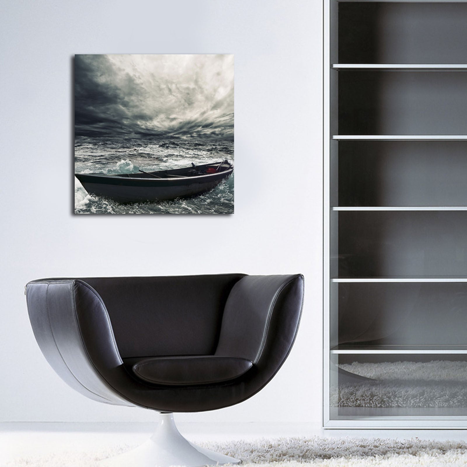 Quadro Decorativo em Tela Suede Multicolor 45x45 cm com Moldura de Madeira 3 cm – 4545K-9