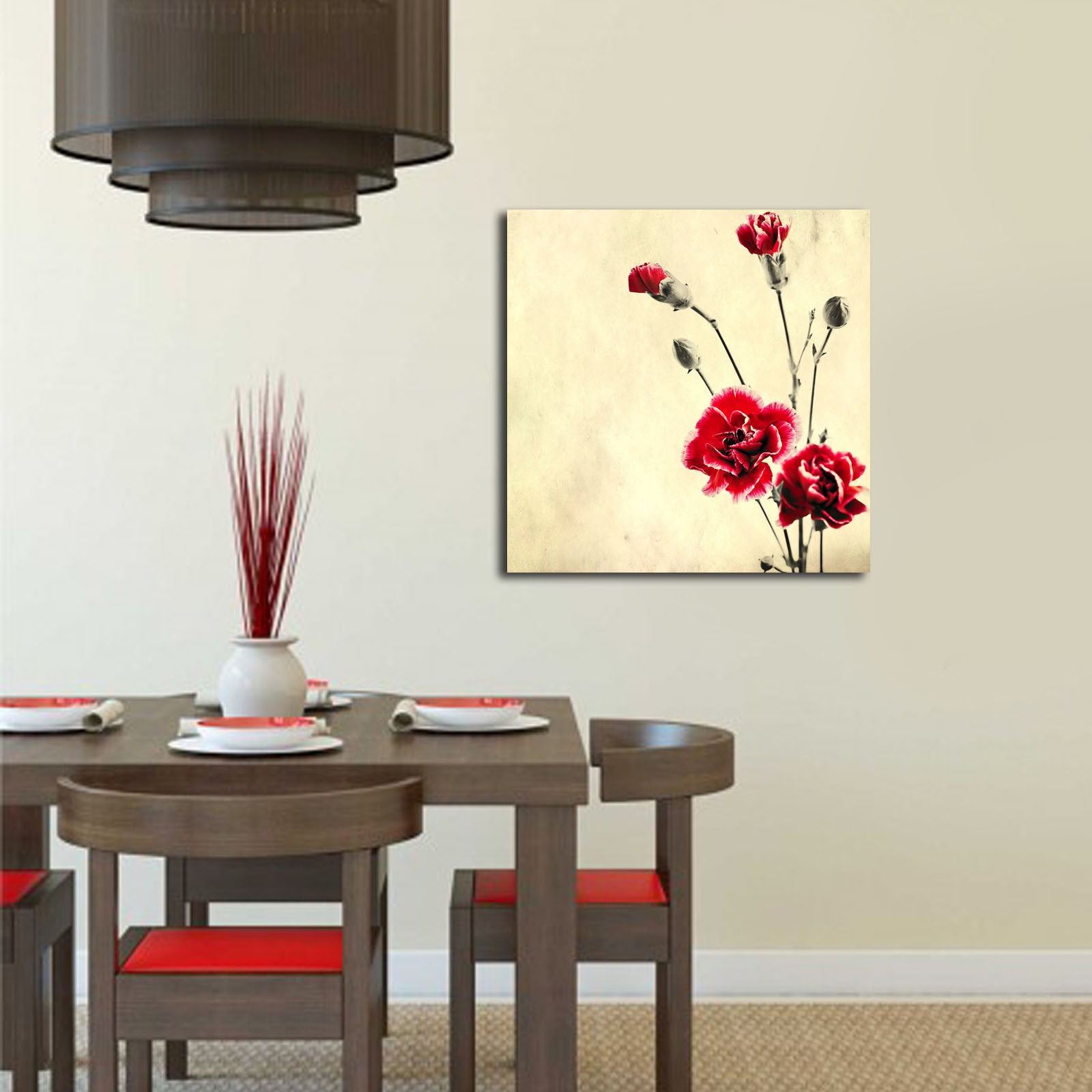 Pintura em Tela Decorativa Multicolor 45x45 cm | Camurça 100% | Moldura de Madeira 3 cm – 4545K-11 (242BNZ1211)