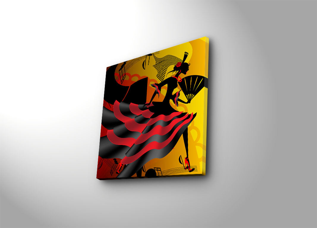 Quadro em Tela Decorativa Multicolor 45x45 cm | Suede 100% | Moldura de Madeira 3 cm – 4545K-12