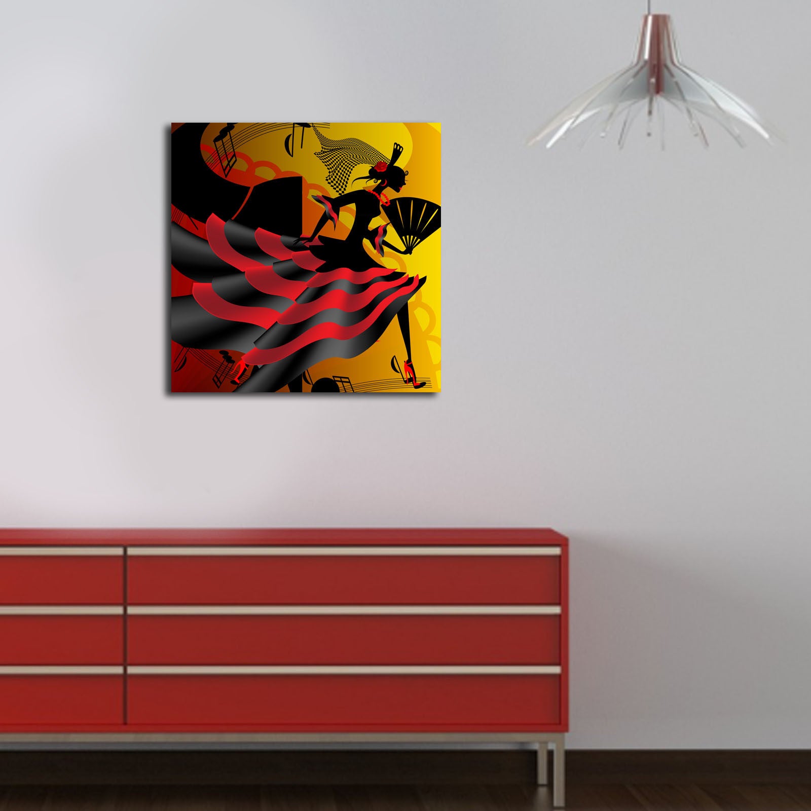 Quadro em Tela Decorativa Multicolor 45x45 cm | Suede 100% | Moldura de Madeira 3 cm – 4545K-12