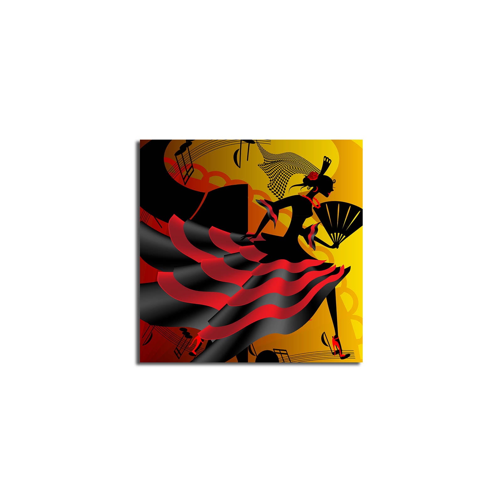 Quadro em Tela Decorativa Multicolor 45x45 cm | Suede 100% | Moldura de Madeira 3 cm – 4545K-12