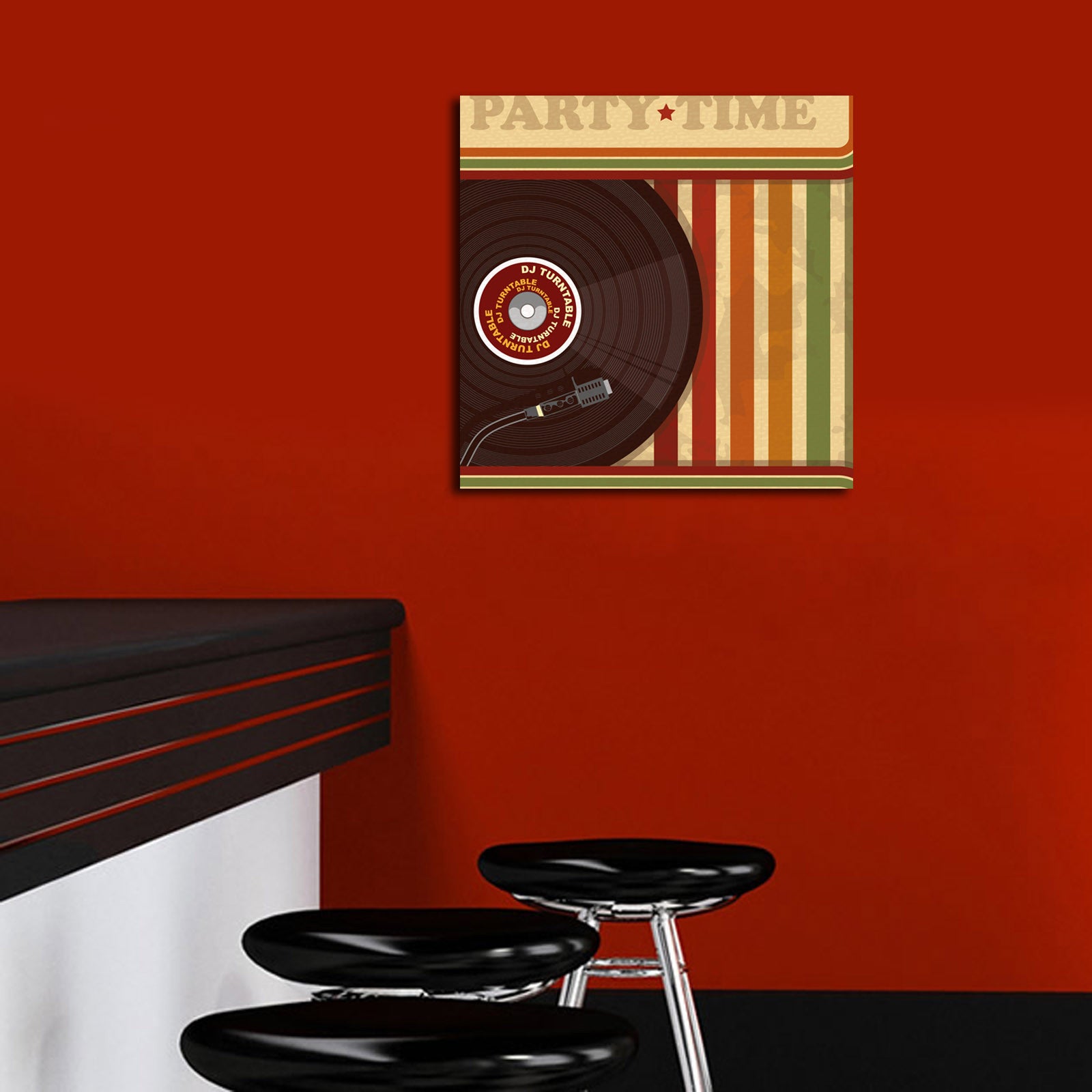 Tela Decorativa Multicolor 45x45 cm – Canvas de Camurça 100% com Moldura de Madeira 3 cm (4545K-14)