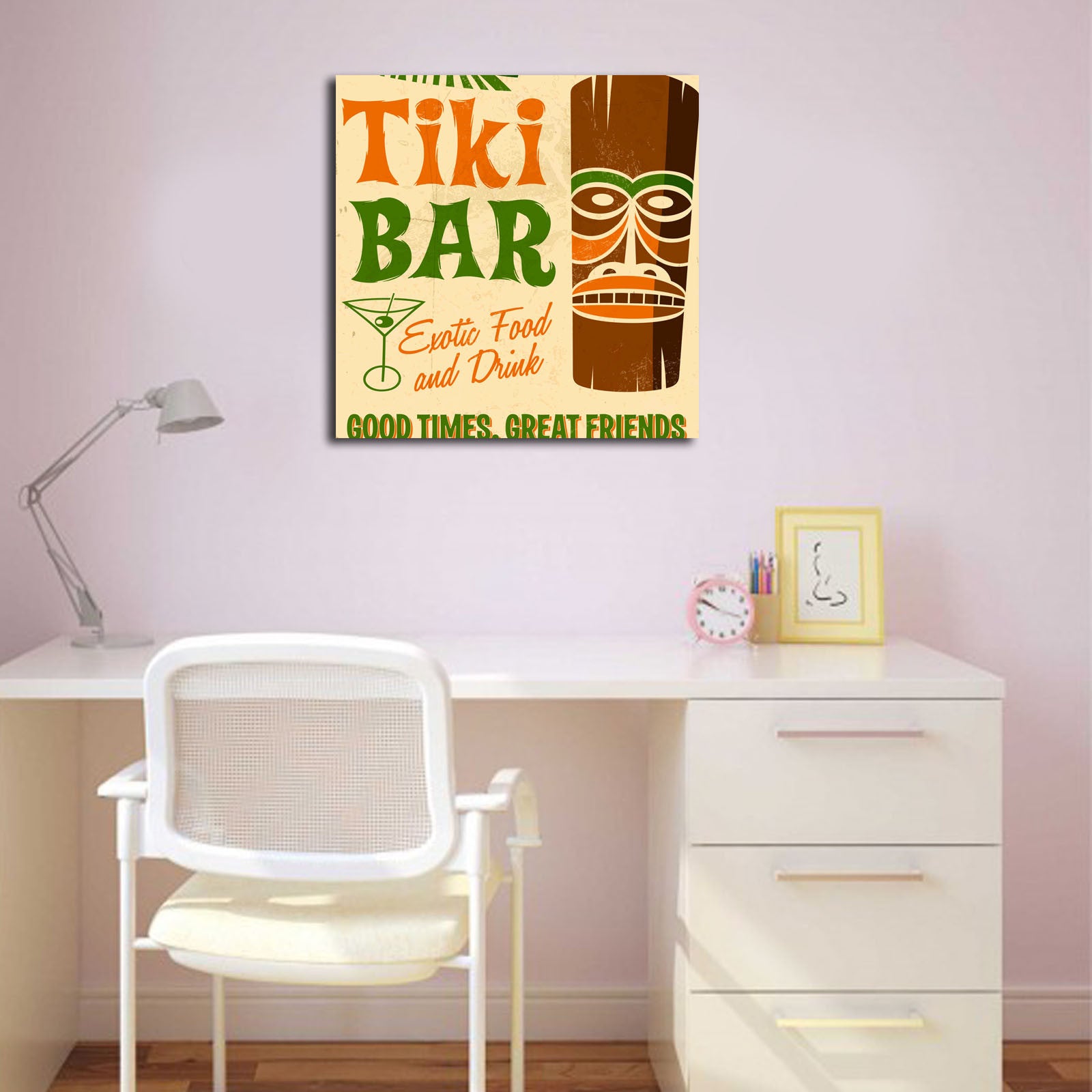 Quadro Decorativo em Tela Suede 100% Multicolor 45x45 cm com Moldura de Madeira 3 cm – 4545K-15