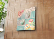 Tela Decorativa Multicolor 45x45 cm | Camurça 100% | Moldura de Madeira 3 cm (4545K-16)