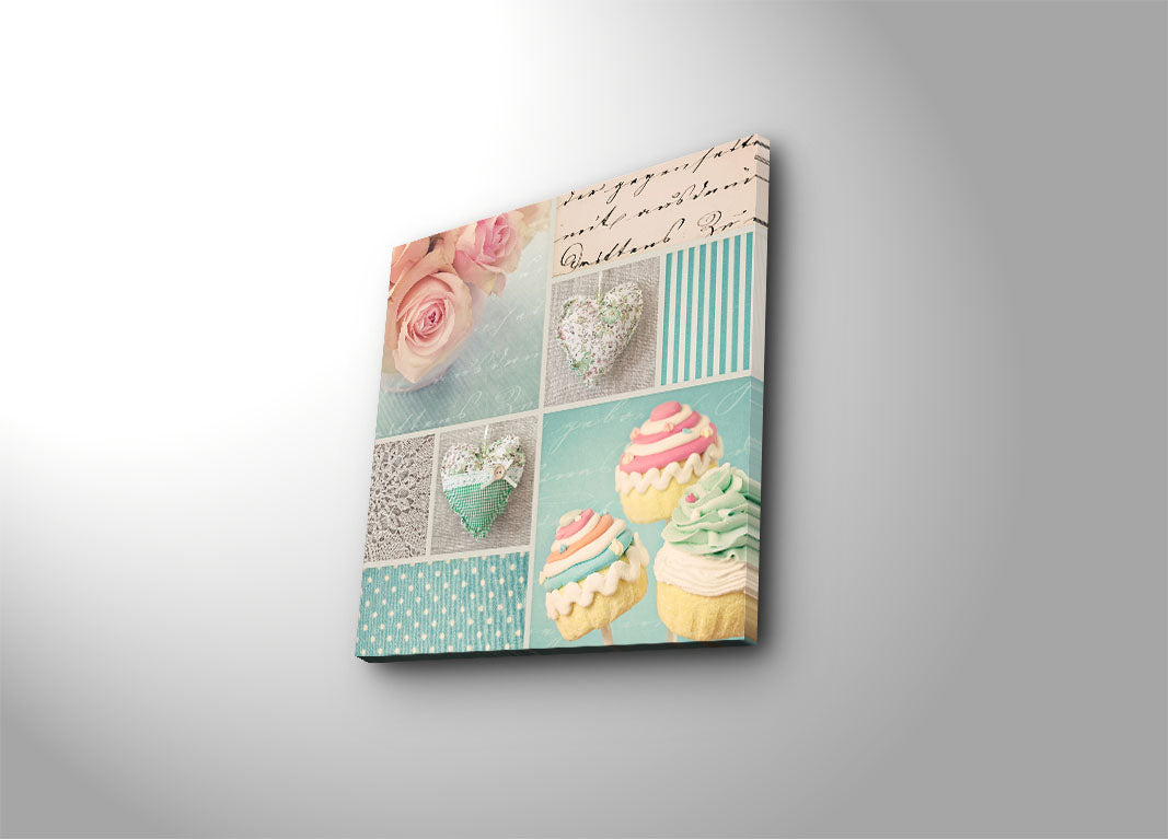 Tela Decorativa Multicolor 45x45 cm | Camurça 100% | Moldura de Madeira 3 cm (4545K-16)