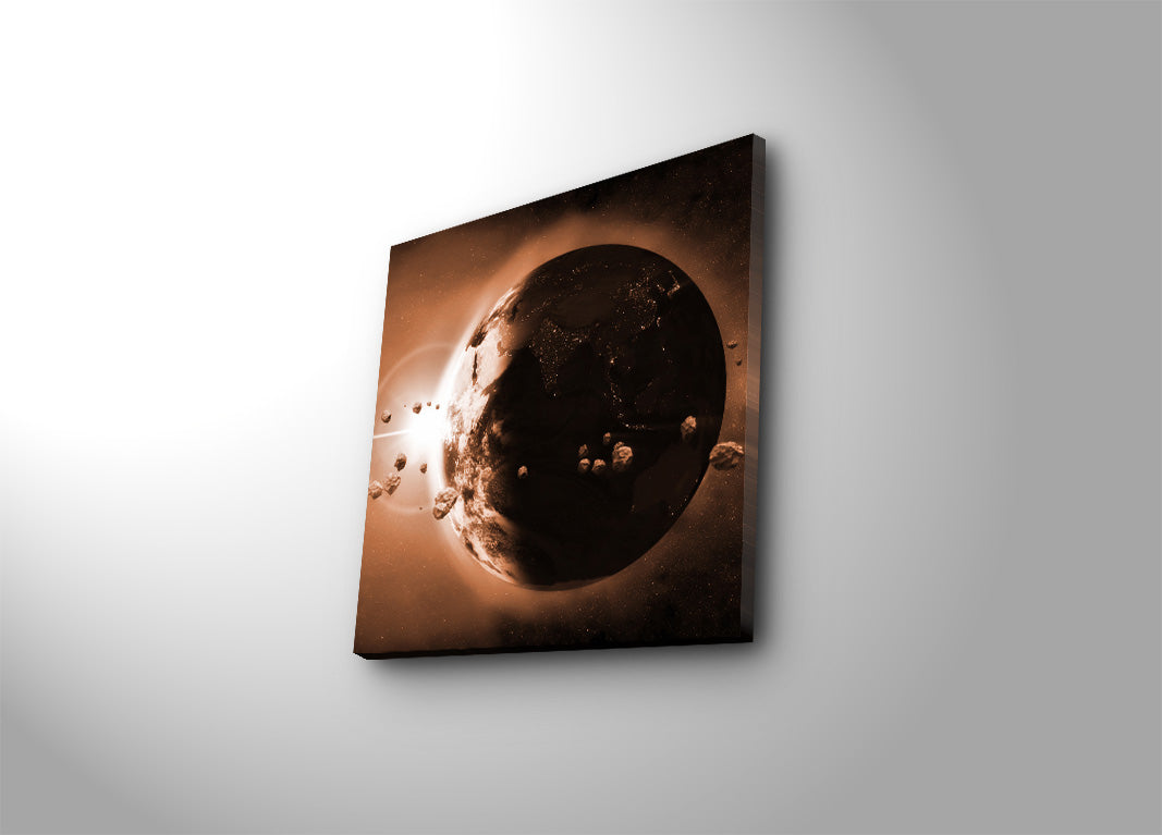 Quadro Decorativo em Tela Suede Multicolor 45x45 cm com Moldura de Madeira 3 cm | 4545K-17