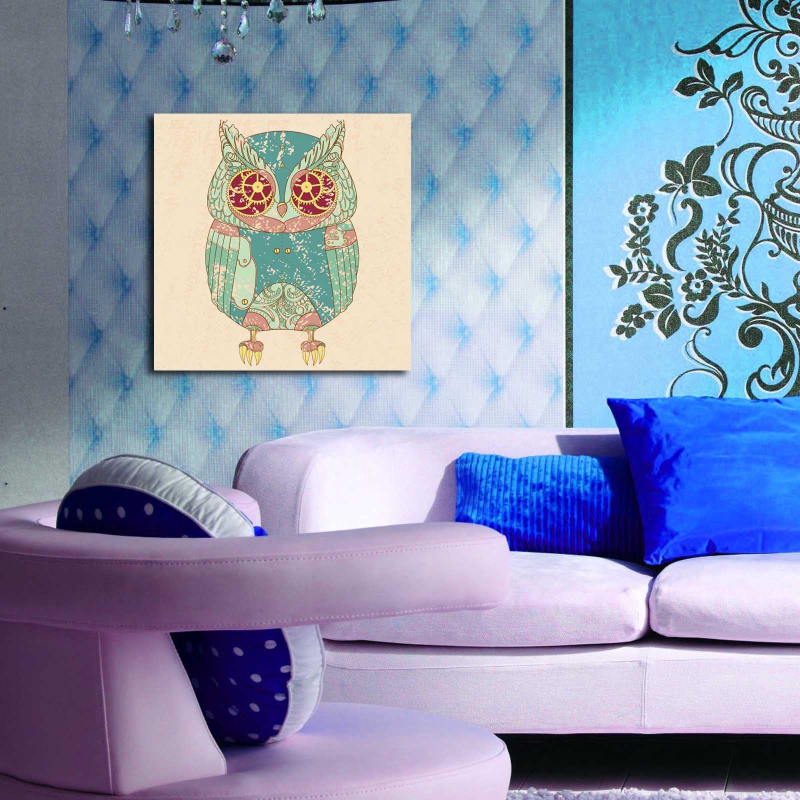 Tela Decorativa em Suede 100% Multicolor 45 x 45 cm com Moldura de Madeira 3 cm – 4545K-19