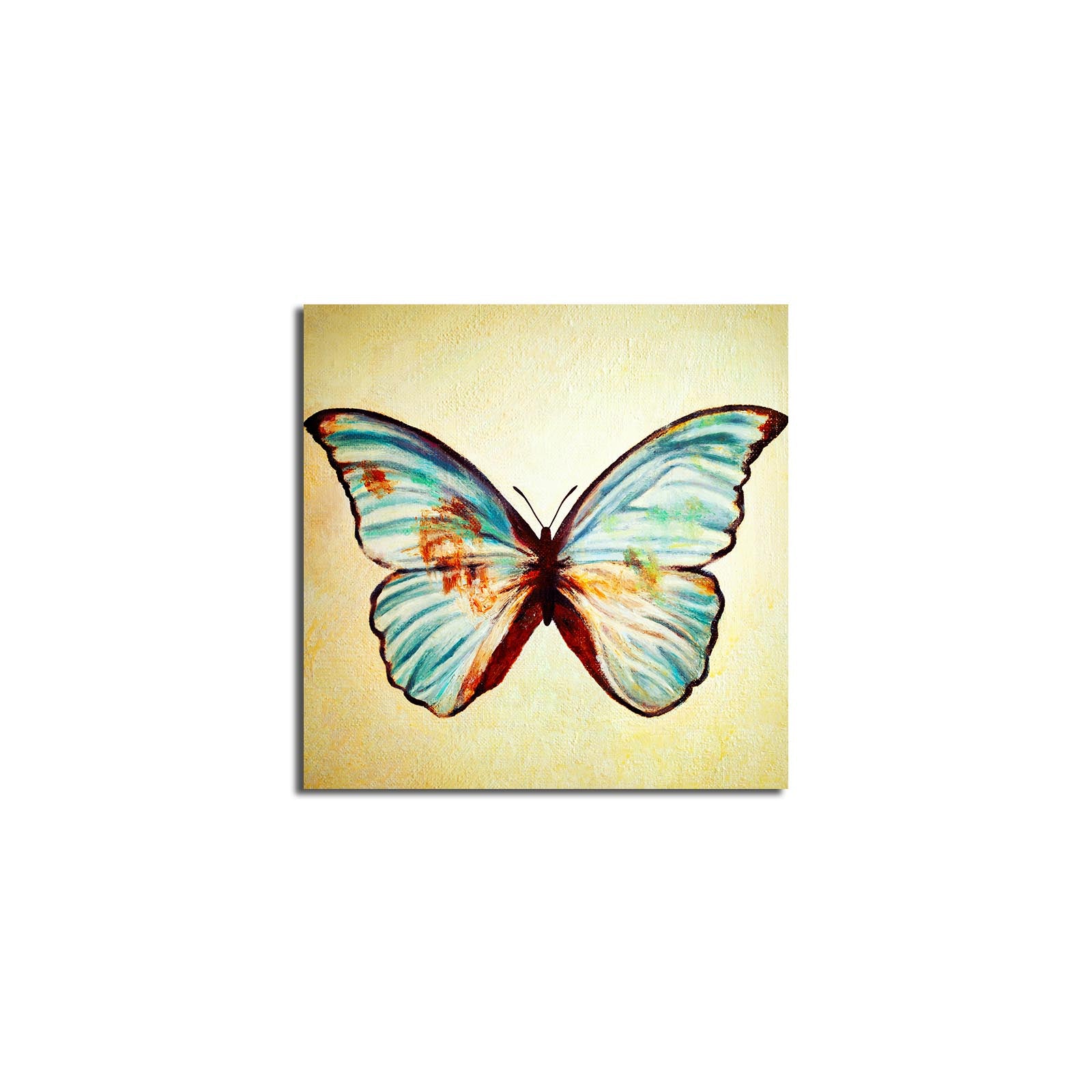 Tela Decorativa Multicolor 45x45 cm, Camurça 100%, Moldura de Madeira 3 cm