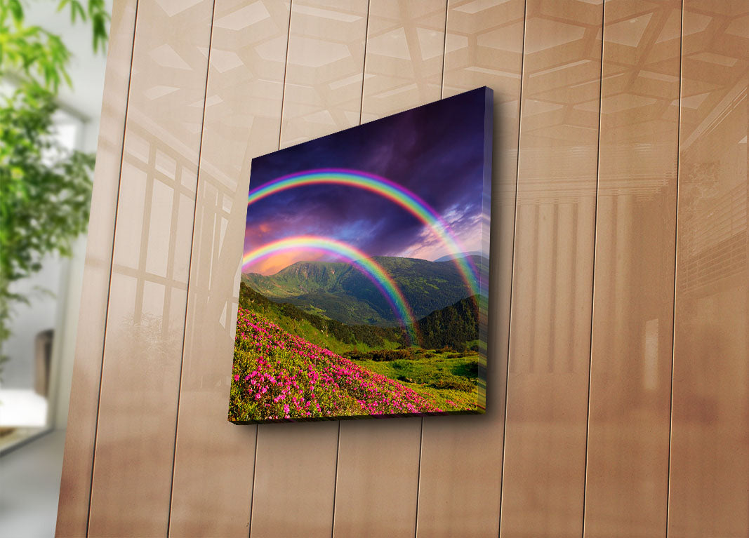 Quadro Decorativo em Tela Suede Multicolor 45 x 45 cm com Moldura de Madeira (3 cm) - 4545K-33