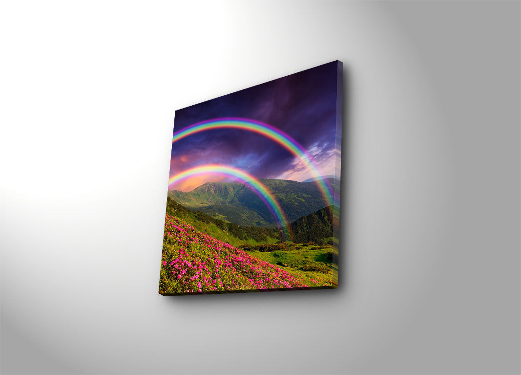 Quadro Decorativo em Tela Suede Multicolor 45 x 45 cm com Moldura de Madeira (3 cm) - 4545K-33