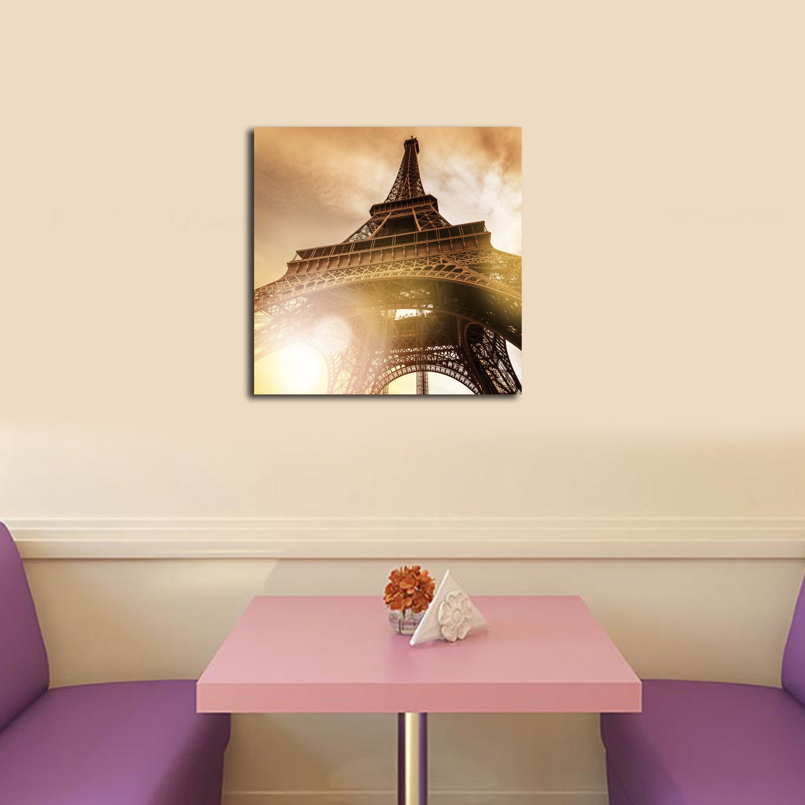 Tela Decorativa Multicolorida 45x45 cm em Camurça 100% com Moldura de Madeira 3 cm – 4545K-35 | 242BNZ1235