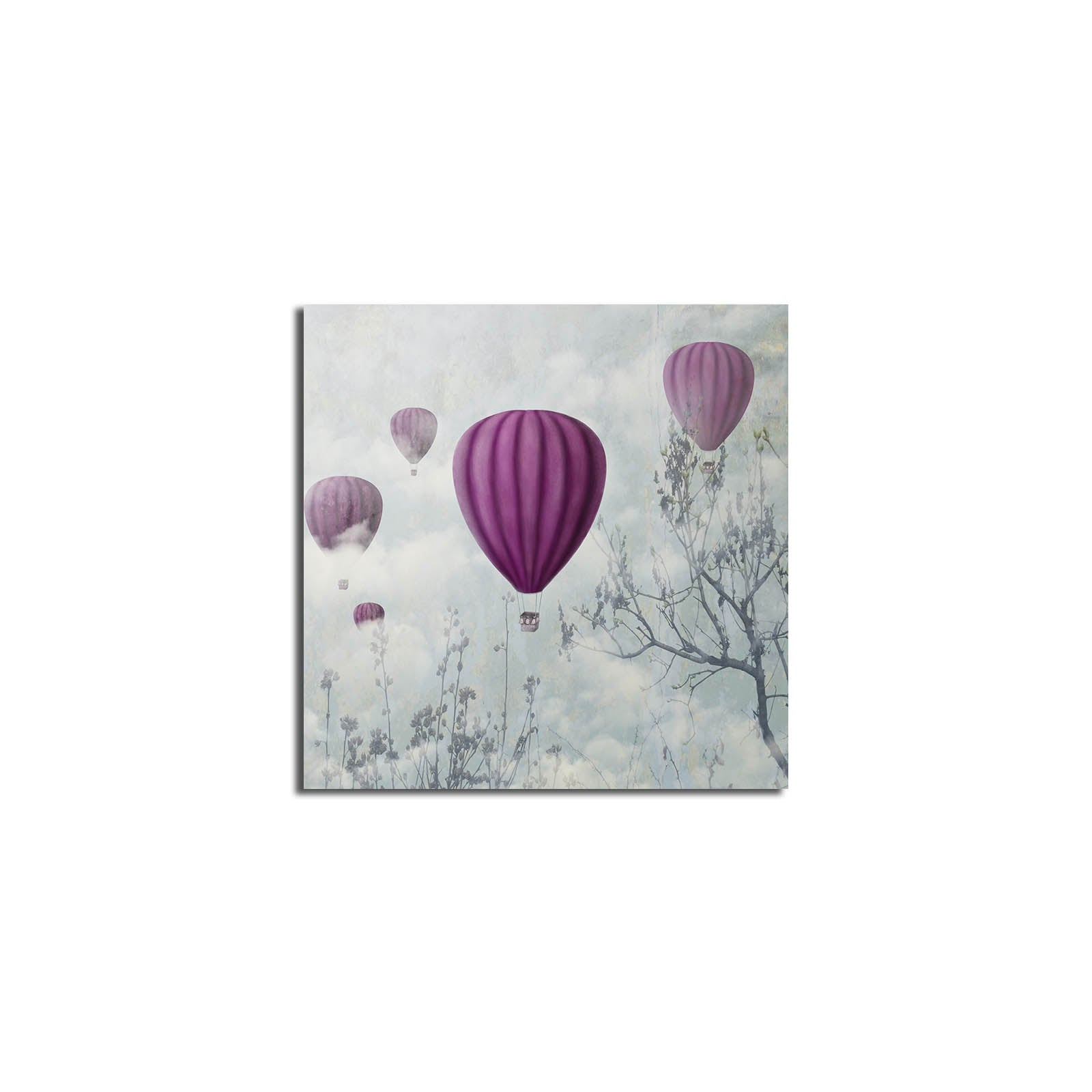 Tela Decorativa em Suede 45x45 cm com Moldura de Madeira (3 cm) – Multicolor | 4545K-37