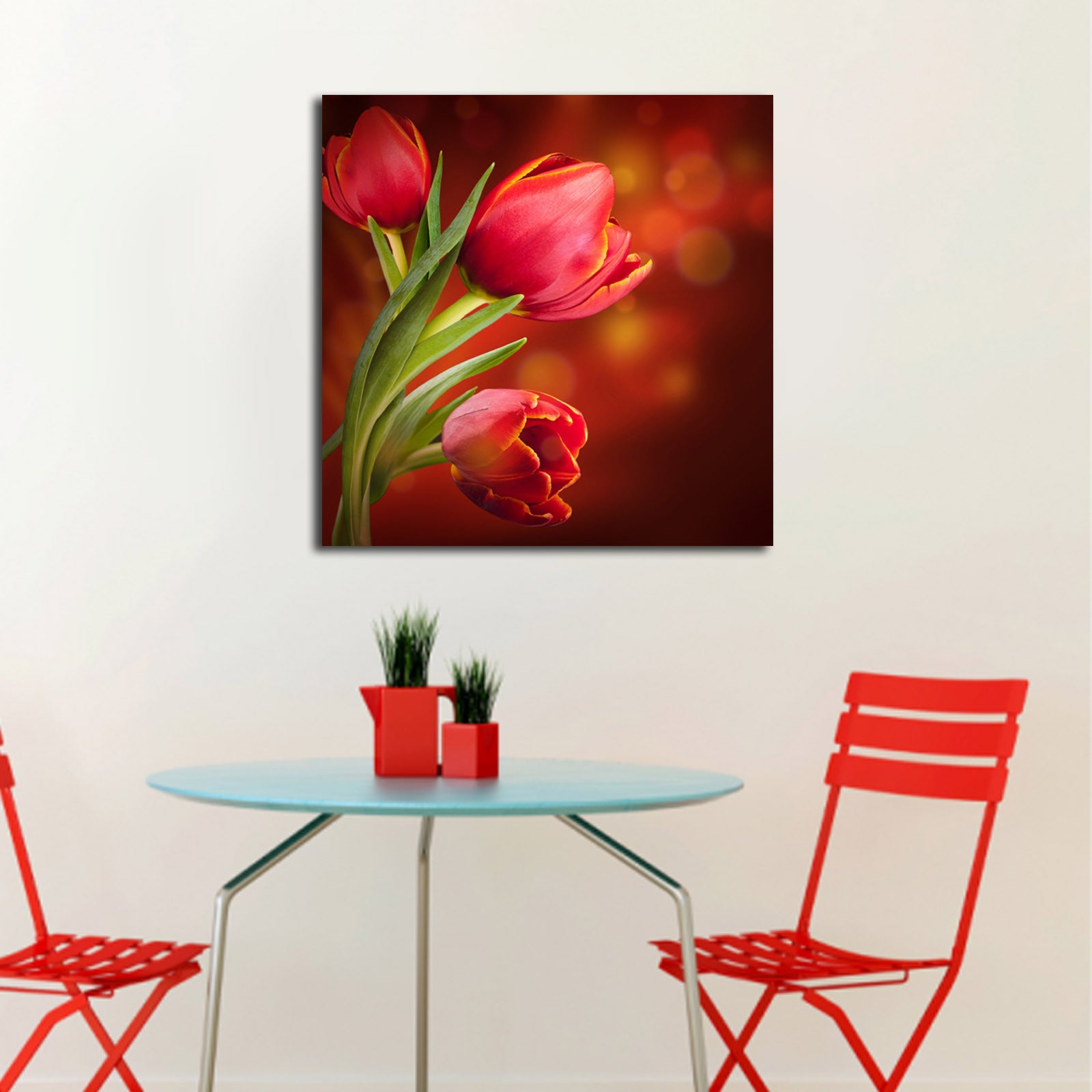 Quadro em Tela Decorativa Multicolor 45 x 45 cm, Camurça 100%, Moldura de Madeira 3 cm – 4545K-38