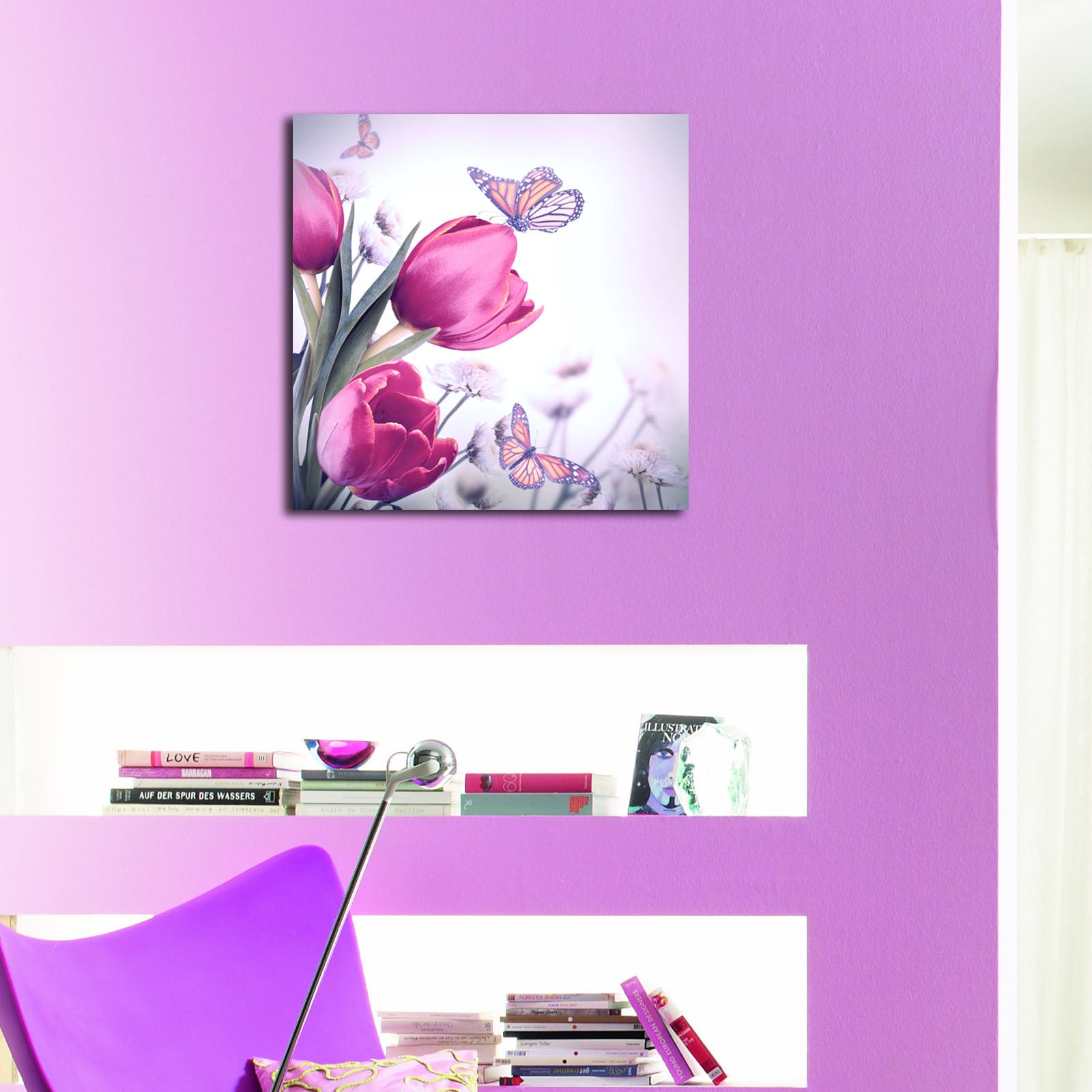 Tela Decorativa Multicolor 45x45 cm — Camurça 100% com Moldura de Madeira (3 cm)