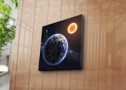 Quadro em Tela Decorativa Multicolor 45x45 cm – Suede 100% com Moldura de Madeira 3 cm