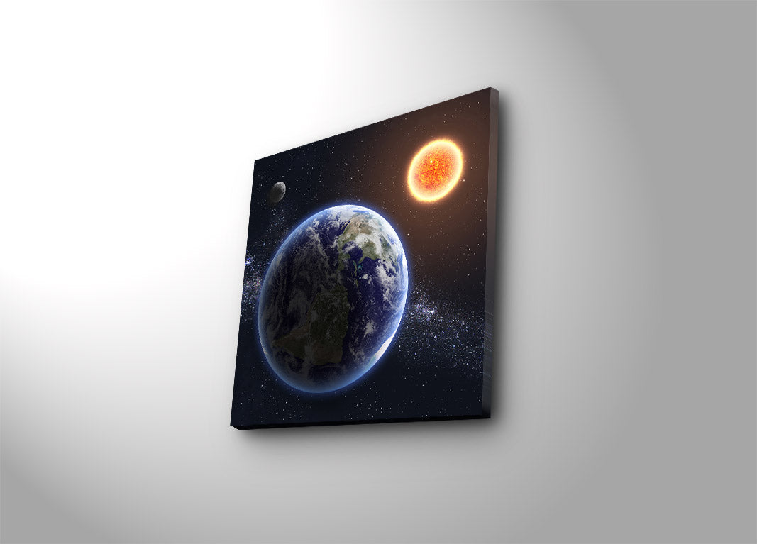 Quadro em Tela Decorativa Multicolor 45x45 cm – Suede 100% com Moldura de Madeira 3 cm