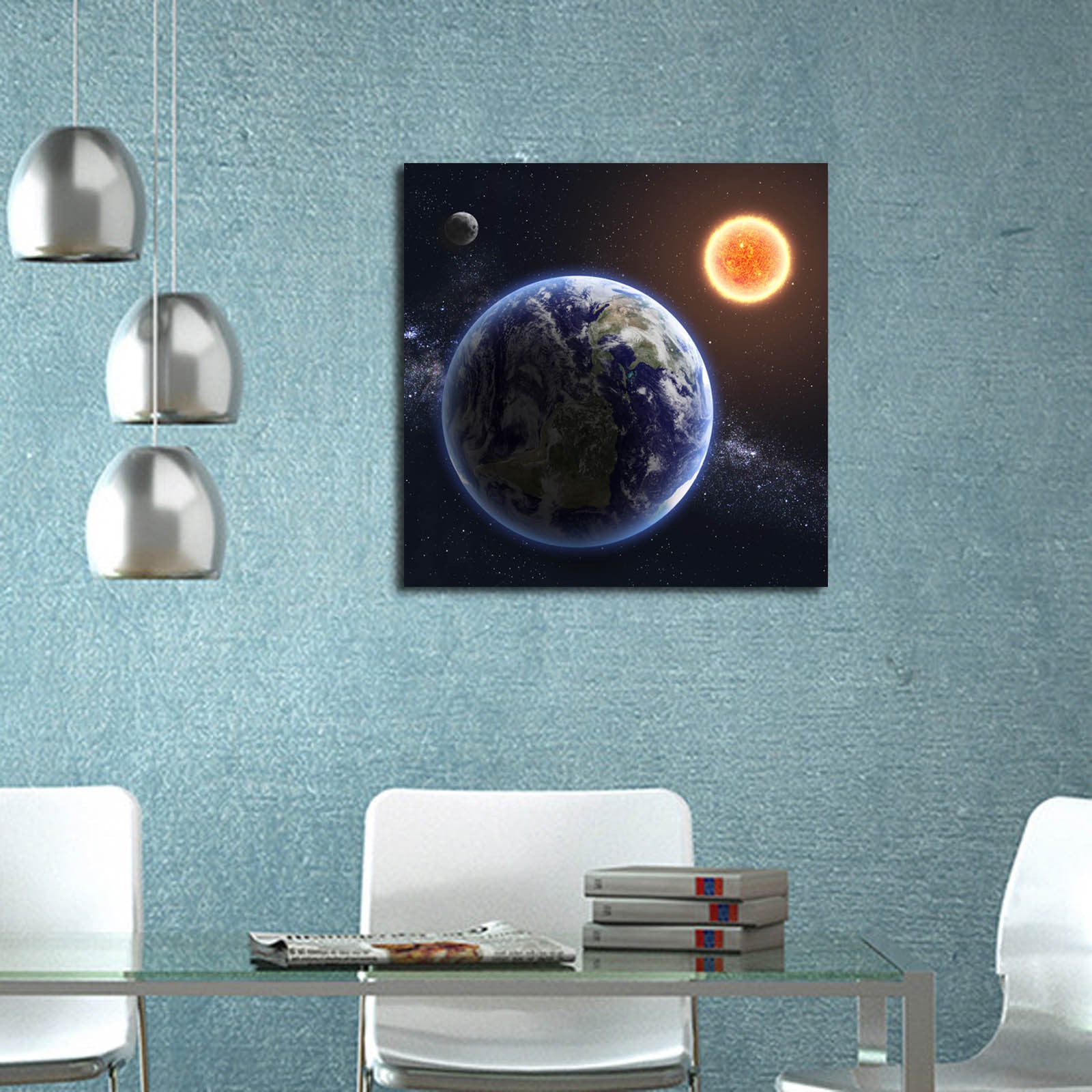 Quadro em Tela Decorativa Multicolor 45x45 cm – Suede 100% com Moldura de Madeira 3 cm