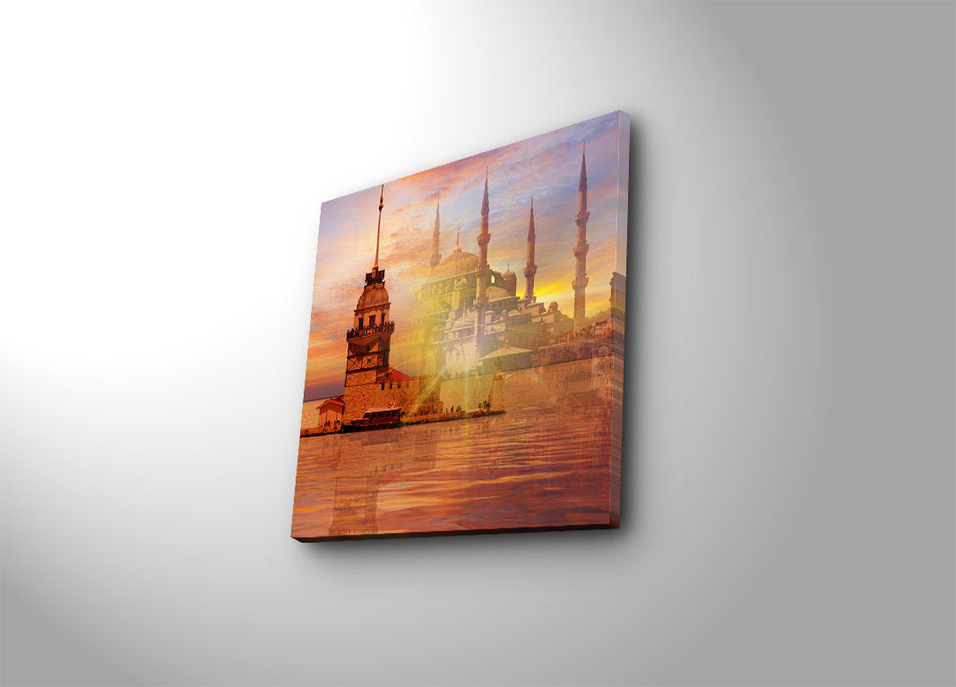 Tela Decorativa em Suede 100% Multicolor 45x45 cm com Moldura de Madeira 3 cm – 4545K-42