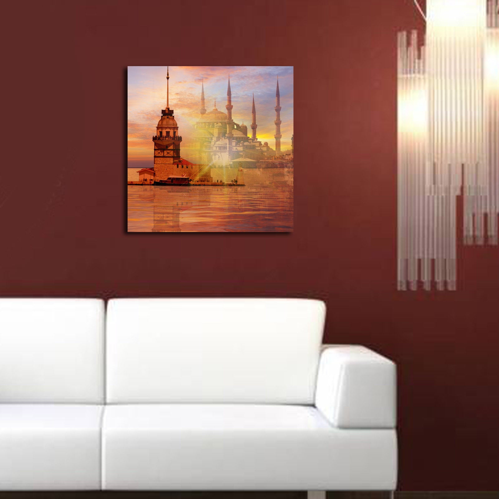 Tela Decorativa em Suede 100% Multicolor 45x45 cm com Moldura de Madeira 3 cm – 4545K-42