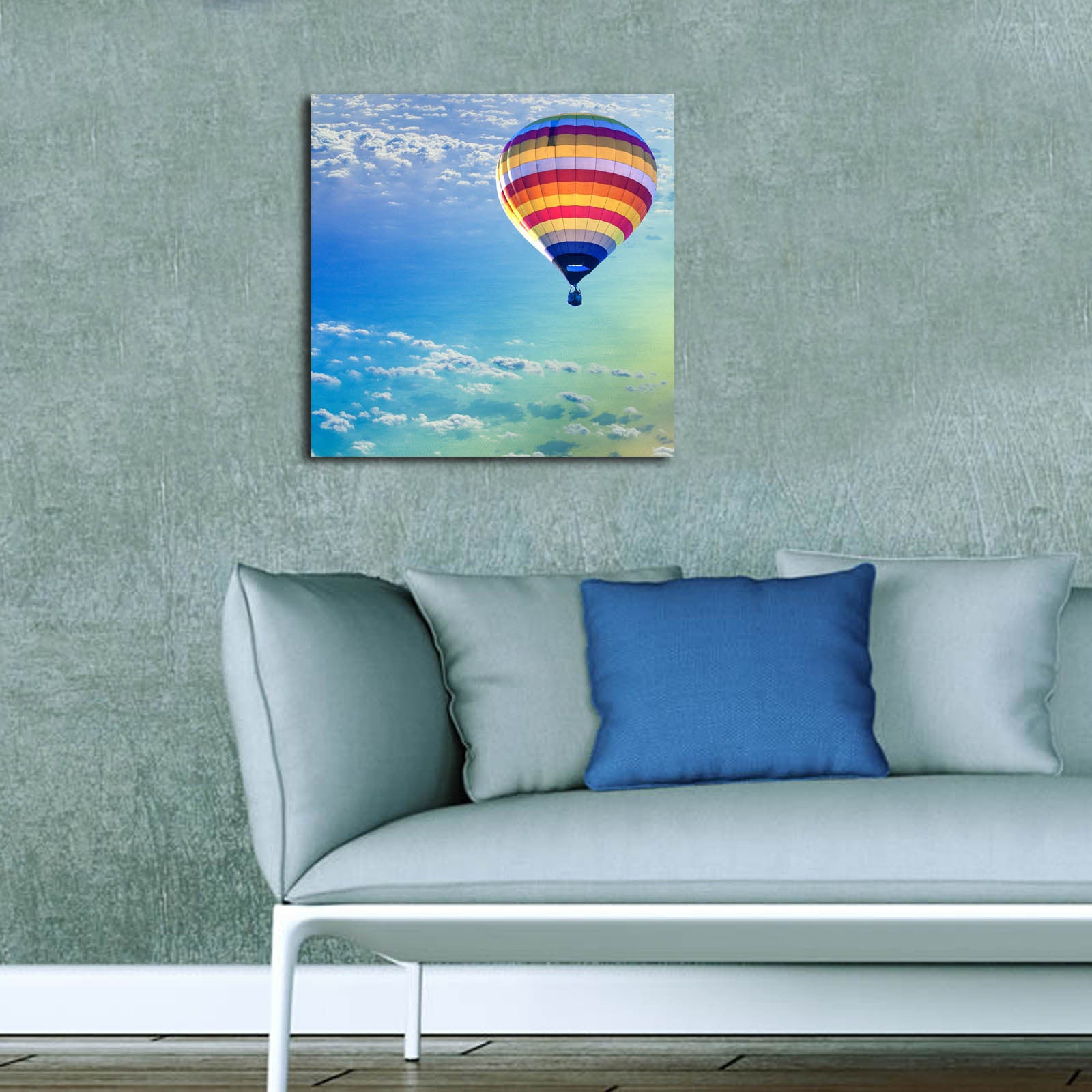 Quadro Decorativo em Tela Suede 100% Multicolor 45 x 45 cm com Moldura de Madeira (3 cm) – 4545K-43