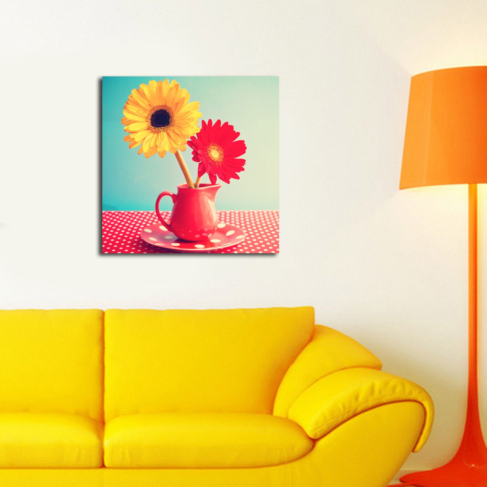 Tela Decorativa Multicolor em Camurça 45x45 cm com Moldura de Madeira 3 cm – 4545K-47