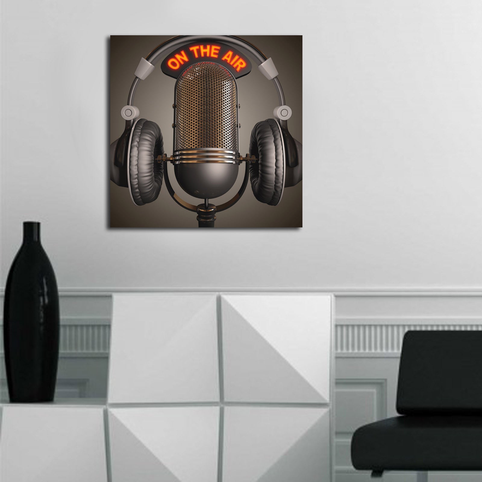 Quadro Decorativo em Tela Multicolor 45x45 cm — Camurça 100% com Moldura de Madeira (3 cm)