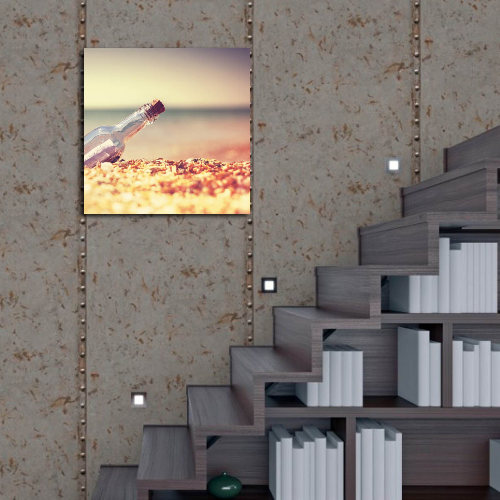 Tela Decorativa Multicolor 45x45 cm | Camurça 100% com Moldura de Madeira 3 cm – 4545K-51