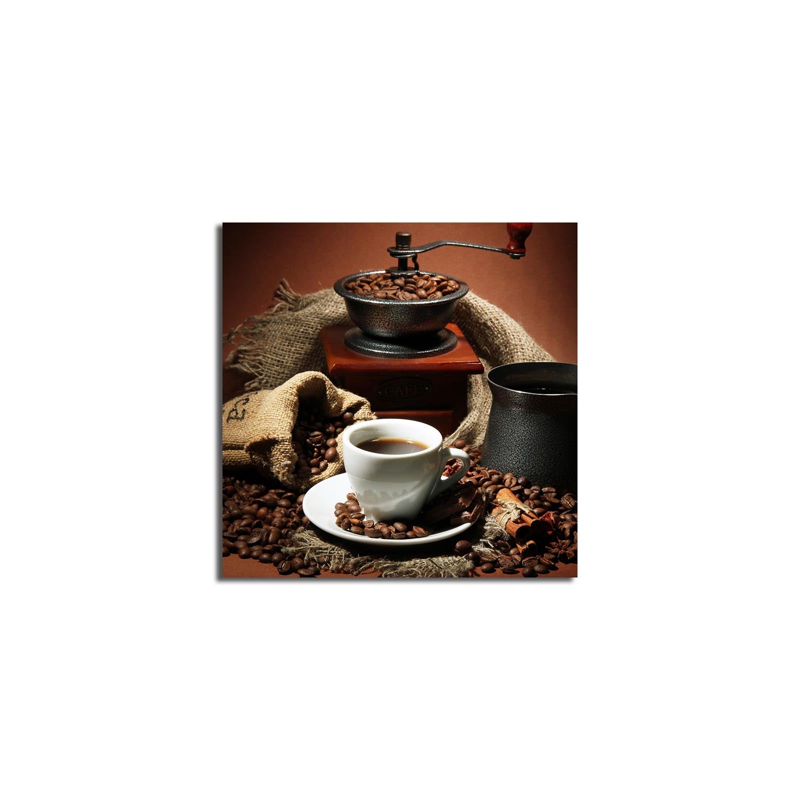 Tela Decorativa Multicolor 45x45 cm — Suede 100% com Moldura de Madeira 3 cm (4545K-52)