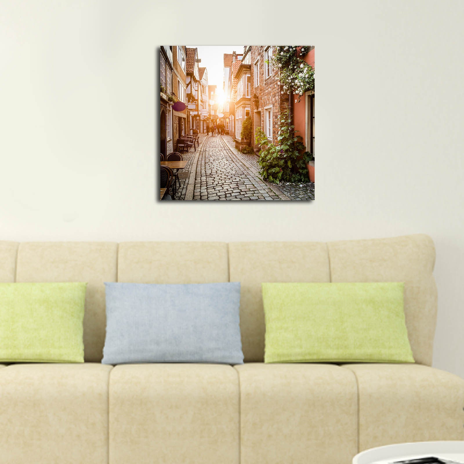 Tela Decorativa em Camurça 100% Multicolor 45 x 45 cm com Moldura de Madeira 3 cm – 4545K-54 (242BNZ1254)