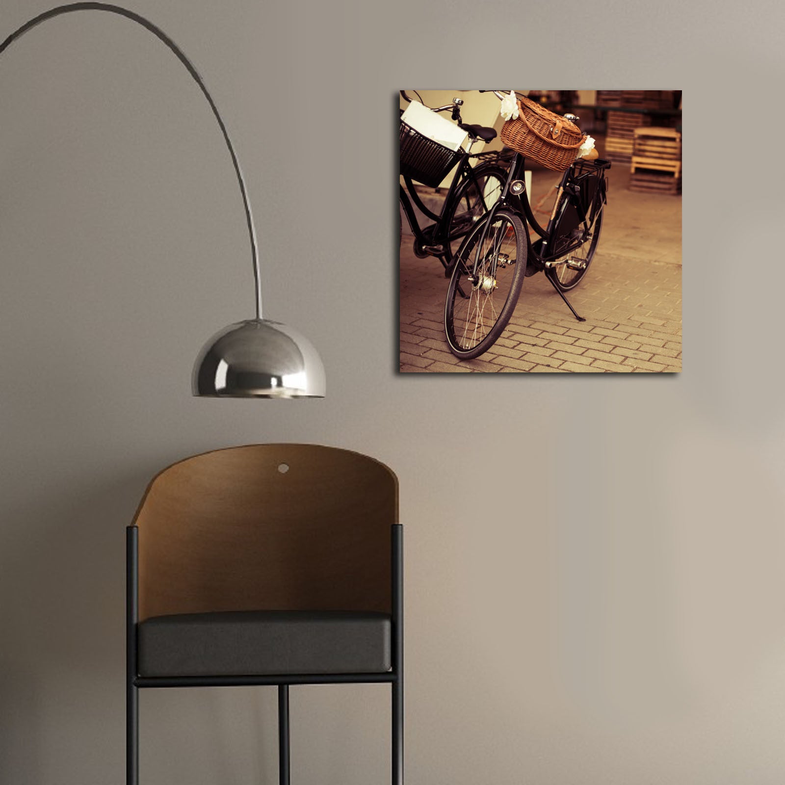 Quadro Decorativo em Tela Suede Multicolor 45x45 cm com Moldura de Madeira 3 cm – 4545K-55