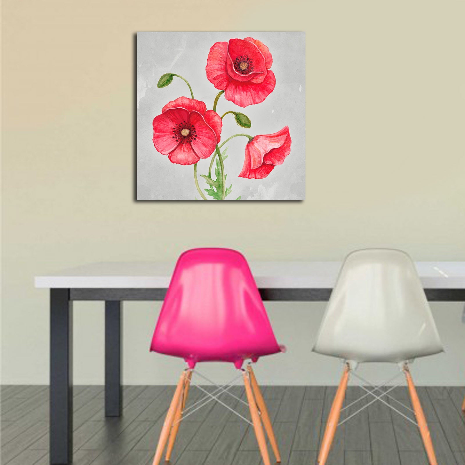 Quadro Decorativo em Tela Suede 100% com Moldura de Madeira 3 cm — Multicolor, 45 x 45 cm (4545K-57)