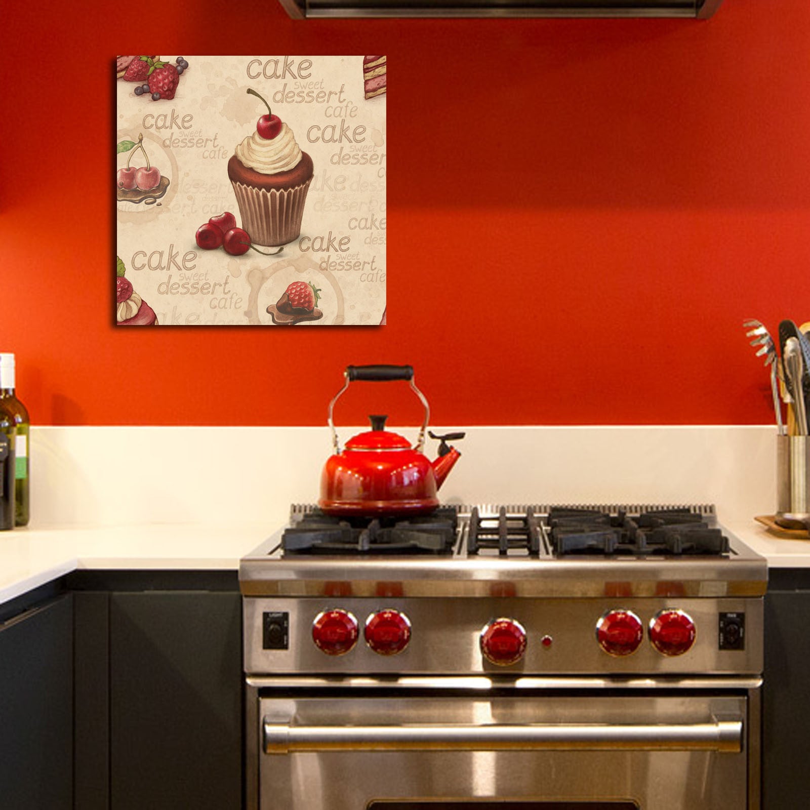 Quadro em Tela Decorativa Multicolor 45x45 cm, Camurça 100%, Moldura de Madeira 3 cm (4545K-60)