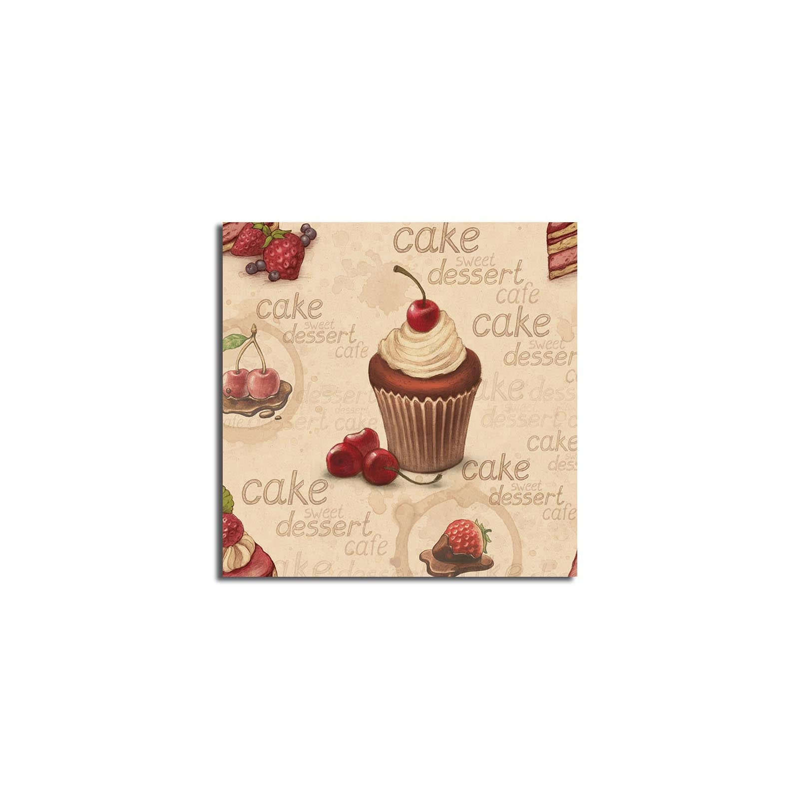 Quadro em Tela Decorativa Multicolor 45x45 cm, Camurça 100%, Moldura de Madeira 3 cm (4545K-60)