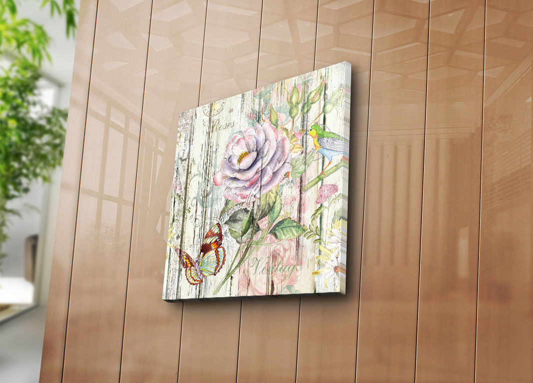 Tela Decorativa Multicolor 45x45 cm em Suede 100% com Moldura 100% Madeira (3 cm) – 4545K-65