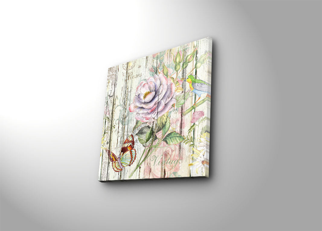 Tela Decorativa Multicolor 45x45 cm em Suede 100% com Moldura 100% Madeira (3 cm) – 4545K-65