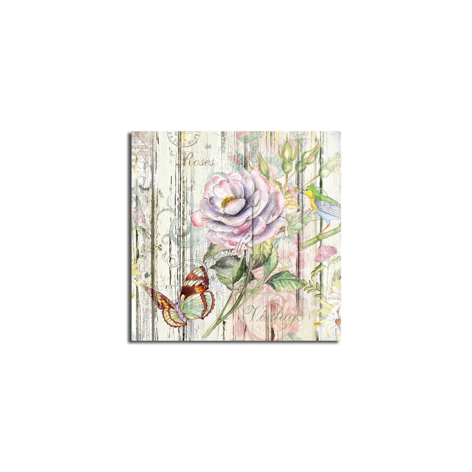 Tela Decorativa Multicolor 45x45 cm em Suede 100% com Moldura 100% Madeira (3 cm) – 4545K-65