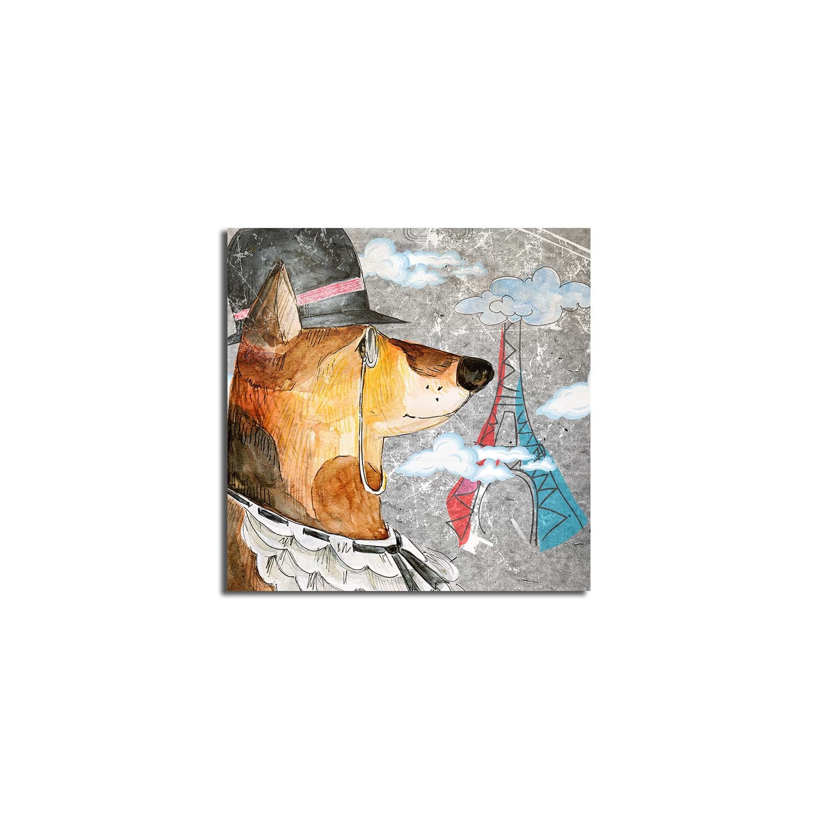 Tela Decorativa Multicolor 45x45 cm em Camurça 100% com Moldura de Madeira 3 cm – 4545K-66 (242BNZ1266)