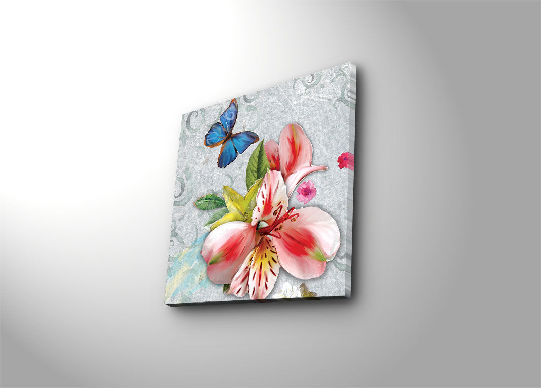 Quadro em Tela Decorativa Multicolor 45x45 cm — Suede 100% com Moldura de Madeira 3 cm