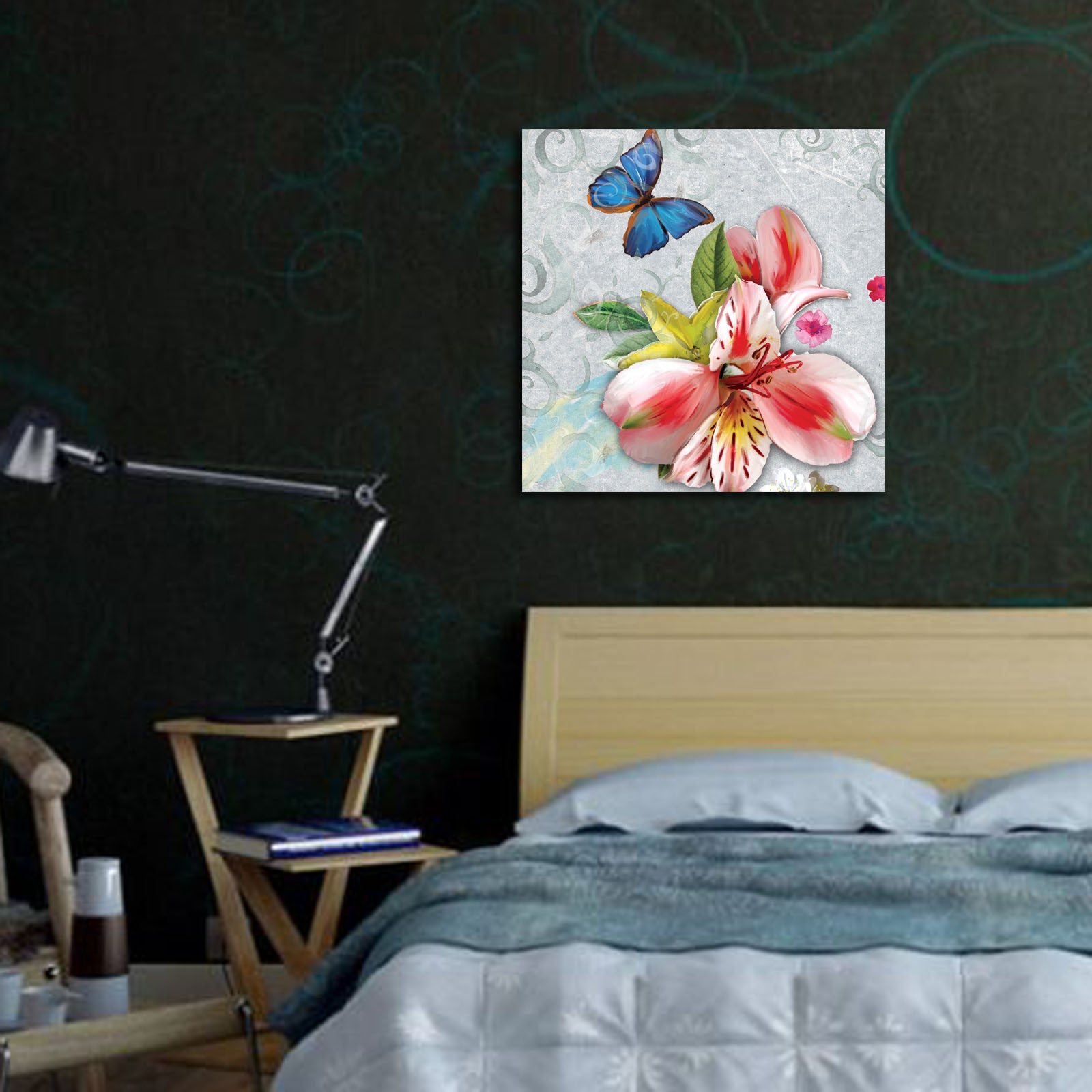 Quadro em Tela Decorativa Multicolor 45x45 cm — Suede 100% com Moldura de Madeira 3 cm